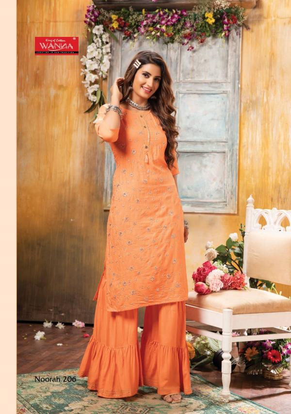 Wanna Noorah 2 Stylist Party Wear Rayon Kurti With Sarara 